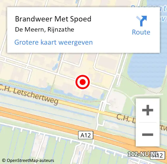 Locatie op kaart van de 112 melding: Brandweer Met Spoed Naar De Meern, Rijnzathe op 30 oktober 2019 15:19