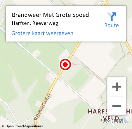 Locatie op kaart van de 112 melding: Brandweer Met Grote Spoed Naar Harfsen, Reeverweg op 30 oktober 2019 15:40