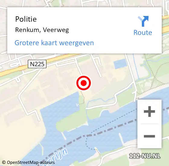 Locatie op kaart van de 112 melding: Politie Renkum, Veerweg op 30 oktober 2019 16:50