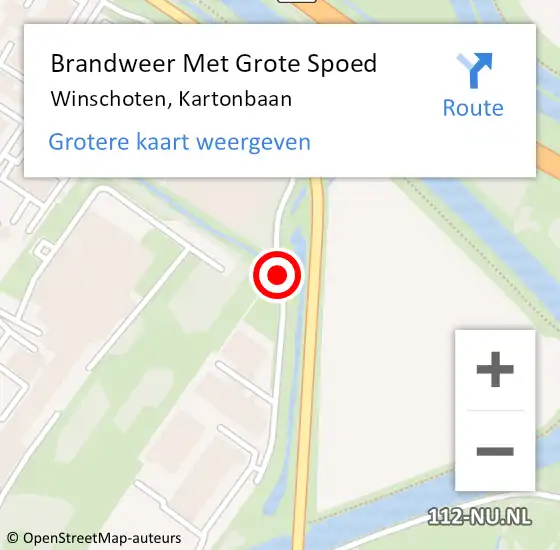 Locatie op kaart van de 112 melding: Brandweer Met Grote Spoed Naar Winschoten, Kartonbaan op 30 oktober 2019 17:42