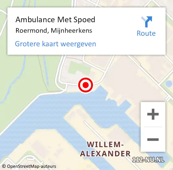 Locatie op kaart van de 112 melding: Ambulance Met Spoed Naar Roermond, Mijnheerkens op 30 oktober 2019 20:02