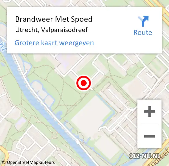 Locatie op kaart van de 112 melding: Brandweer Met Spoed Naar Utrecht, Valparaisodreef op 30 oktober 2019 21:57