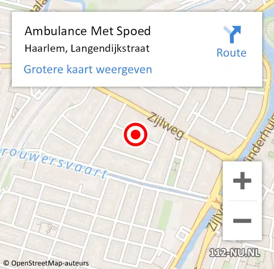 Locatie op kaart van de 112 melding: Ambulance Met Spoed Naar Haarlem, Langendijkstraat op 30 oktober 2019 22:12