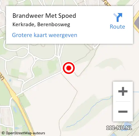 Locatie op kaart van de 112 melding: Brandweer Met Spoed Naar Kerkrade, Berenbosweg op 31 oktober 2019 01:11