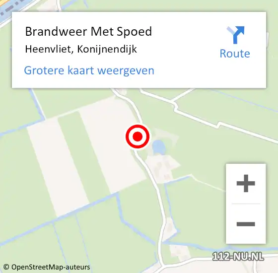 Locatie op kaart van de 112 melding: Brandweer Met Spoed Naar Heenvliet, Konijnendijk op 31 oktober 2019 01:55