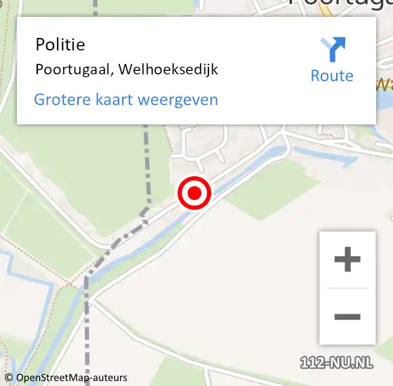 Locatie op kaart van de 112 melding: Politie Poortugaal, Welhoeksedijk op 31 oktober 2019 07:08