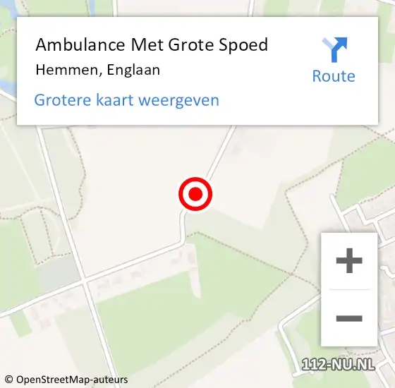 Locatie op kaart van de 112 melding: Ambulance Met Grote Spoed Naar Hemmen, Englaan op 31 oktober 2019 10:11