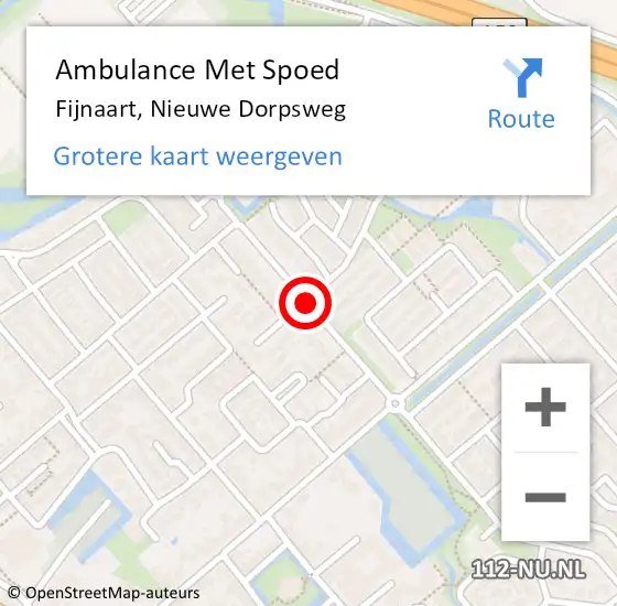 Locatie op kaart van de 112 melding: Ambulance Met Spoed Naar Fijnaart, Nieuwe Dorpsweg op 31 oktober 2019 10:45