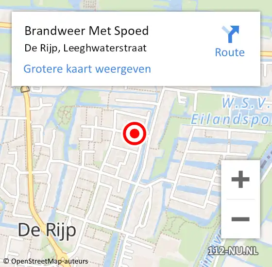 Locatie op kaart van de 112 melding: Brandweer Met Spoed Naar De Rijp, Leeghwaterstraat op 31 oktober 2019 11:14