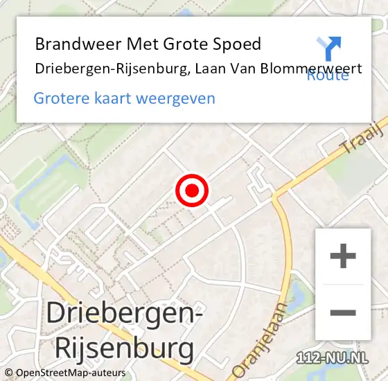 Locatie op kaart van de 112 melding: Brandweer Met Grote Spoed Naar Driebergen-Rijsenburg, Laan Van Blommerweert op 31 oktober 2019 11:35