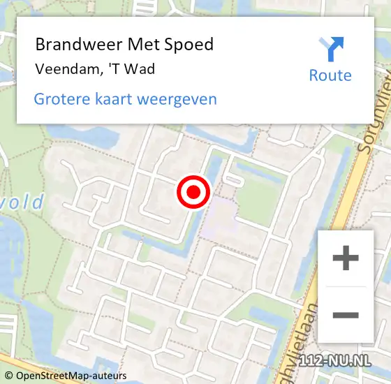 Locatie op kaart van de 112 melding: Brandweer Met Spoed Naar Veendam, 'T Wad op 31 oktober 2019 12:29