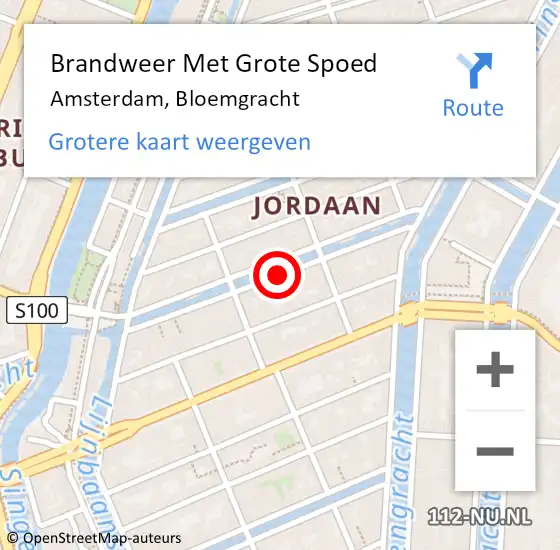 Locatie op kaart van de 112 melding: Brandweer Met Grote Spoed Naar Amsterdam, Bloemgracht op 31 oktober 2019 12:57