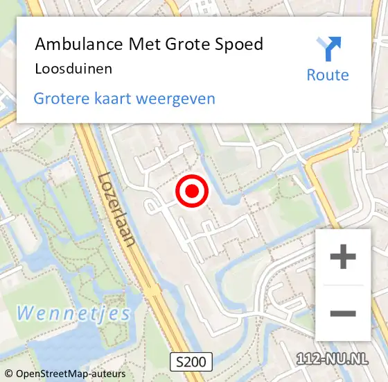 Locatie op kaart van de 112 melding: Ambulance Met Grote Spoed Naar Loosduinen op 31 oktober 2019 14:09