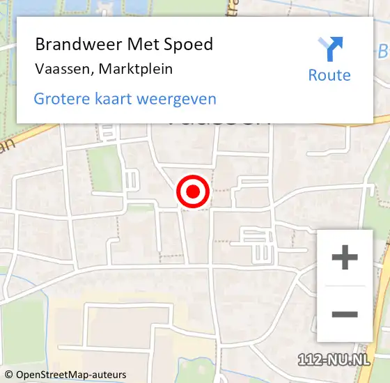 Locatie op kaart van de 112 melding: Brandweer Met Spoed Naar Vaassen, Marktplein op 31 oktober 2019 15:31