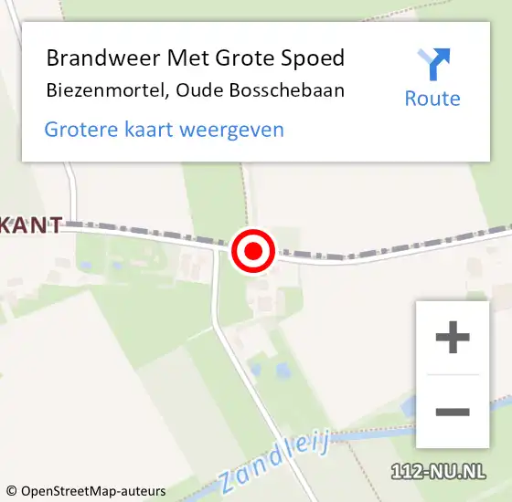 Locatie op kaart van de 112 melding: Brandweer Met Grote Spoed Naar Biezenmortel, Oude Bosschebaan op 31 oktober 2019 15:37