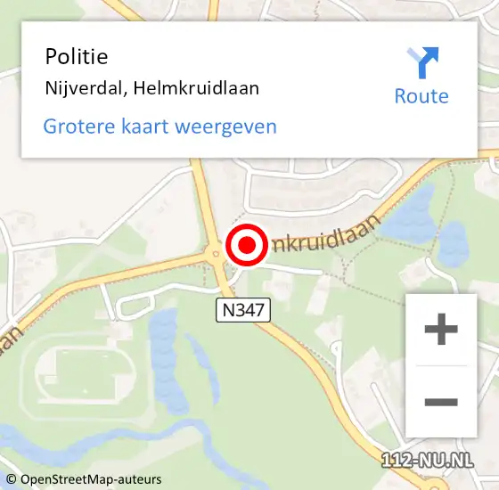 Locatie op kaart van de 112 melding: Politie Nijverdal, Helmkruidlaan op 31 oktober 2019 15:43