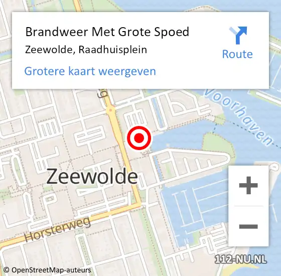 Locatie op kaart van de 112 melding: Brandweer Met Grote Spoed Naar Zeewolde, Raadhuisplein op 31 oktober 2019 17:15