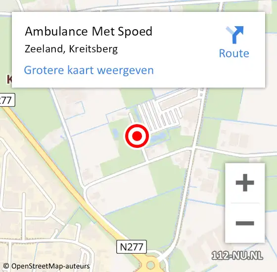 Locatie op kaart van de 112 melding: Ambulance Met Spoed Naar Zeeland, Kreitsberg op 31 oktober 2019 17:30