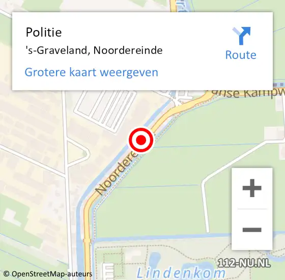 Locatie op kaart van de 112 melding: Politie 'S-Graveland, Noordereinde op 31 oktober 2019 17:45