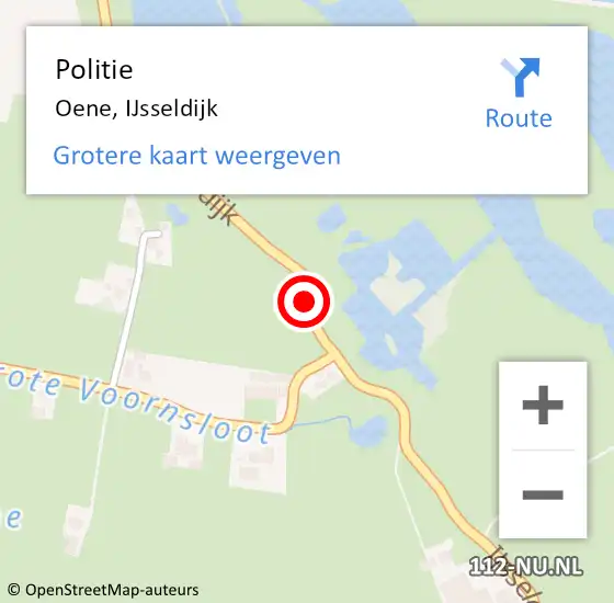 Locatie op kaart van de 112 melding: Politie Oene, IJsseldijk op 31 oktober 2019 17:54