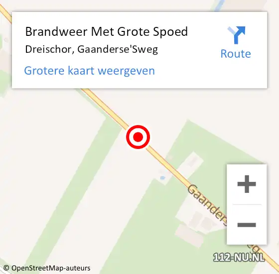 Locatie op kaart van de 112 melding: Brandweer Met Grote Spoed Naar Dreischor, Gaanderse'Sweg op 31 oktober 2019 19:59