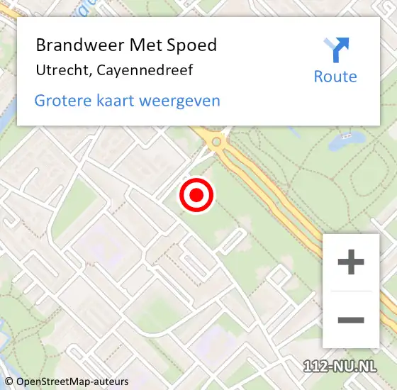 Locatie op kaart van de 112 melding: Brandweer Met Spoed Naar Utrecht, Cayennedreef op 31 oktober 2019 19:59