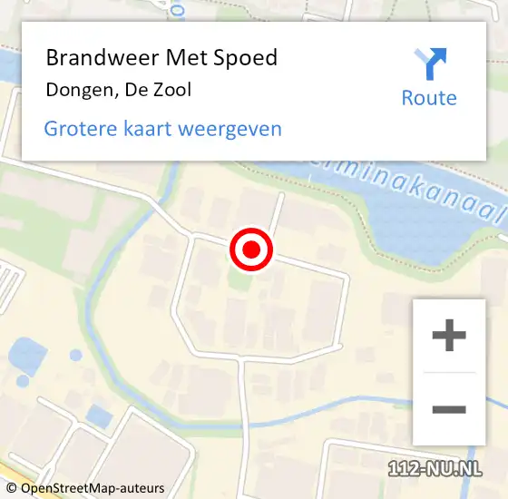 Locatie op kaart van de 112 melding: Brandweer Met Spoed Naar Dongen, De Zool op 31 oktober 2019 20:29