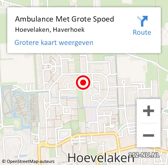 Locatie op kaart van de 112 melding: Ambulance Met Grote Spoed Naar Hoevelaken, Haverhoek op 18 april 2014 11:52