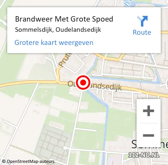 Locatie op kaart van de 112 melding: Brandweer Met Grote Spoed Naar Sommelsdijk, Oudelandsedijk op 1 november 2019 04:39