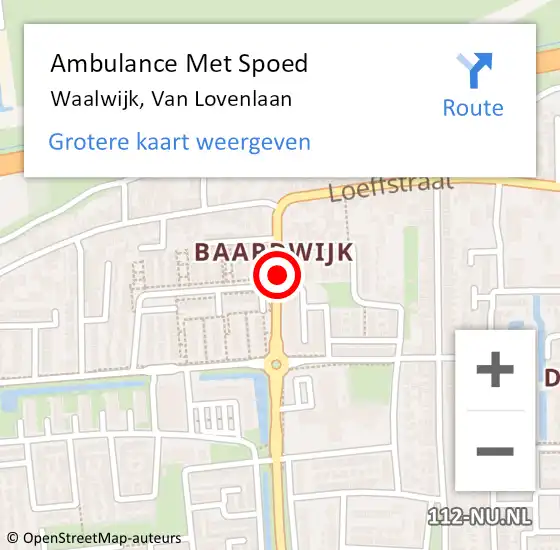 Locatie op kaart van de 112 melding: Ambulance Met Spoed Naar Waalwijk, Van Lovenlaan op 1 november 2019 10:04