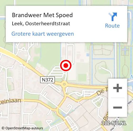 Locatie op kaart van de 112 melding: Brandweer Met Spoed Naar Leek, Oosterheerdtstraat op 1 november 2019 10:18