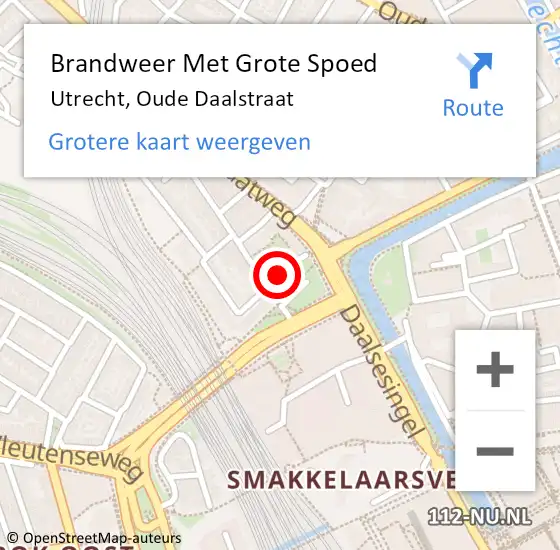 Locatie op kaart van de 112 melding: Brandweer Met Grote Spoed Naar Utrecht, Oude Daalstraat op 1 november 2019 11:00