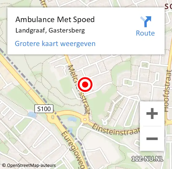 Locatie op kaart van de 112 melding: Ambulance Met Spoed Naar Landgraaf, Gastersberg op 18 april 2014 12:21