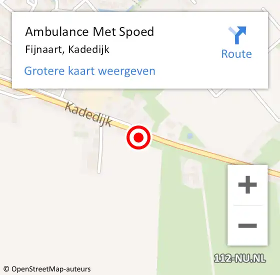 Locatie op kaart van de 112 melding: Ambulance Met Spoed Naar Fijnaart, Kadedijk op 1 november 2019 11:08