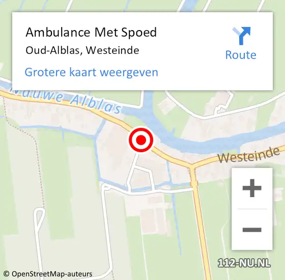 Locatie op kaart van de 112 melding: Ambulance Met Spoed Naar Oud-Alblas, Westeinde op 1 november 2019 11:10