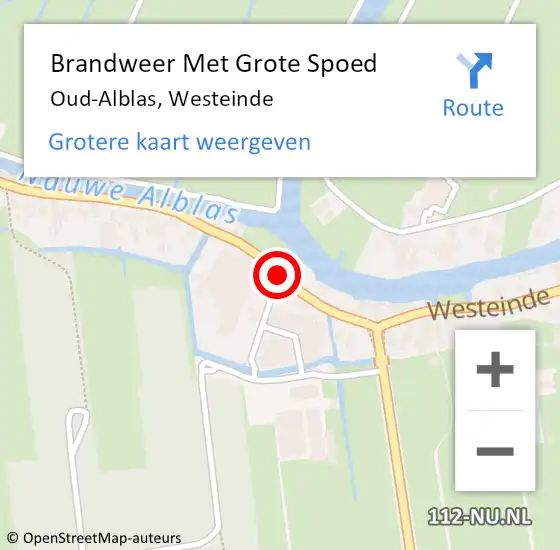 Locatie op kaart van de 112 melding: Brandweer Met Grote Spoed Naar Oud-Alblas, Westeinde op 1 november 2019 11:21