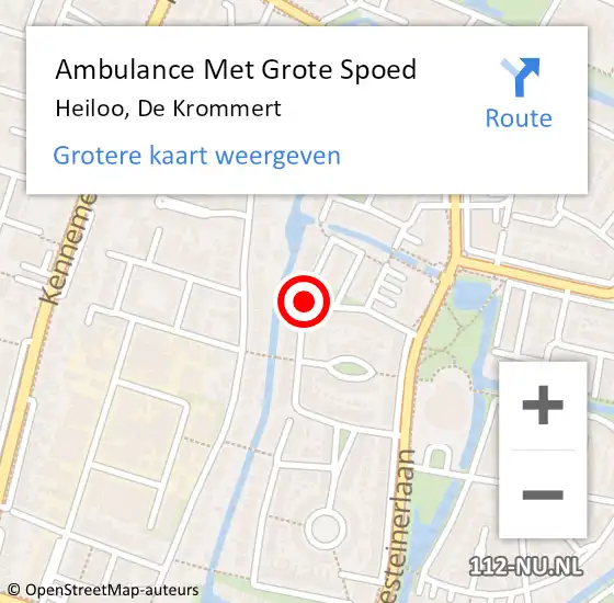 Locatie op kaart van de 112 melding: Ambulance Met Grote Spoed Naar Heiloo, De Krommert op 1 november 2019 11:29