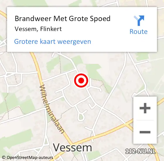 Locatie op kaart van de 112 melding: Brandweer Met Grote Spoed Naar Vessem, Flinkert op 1 november 2019 11:47