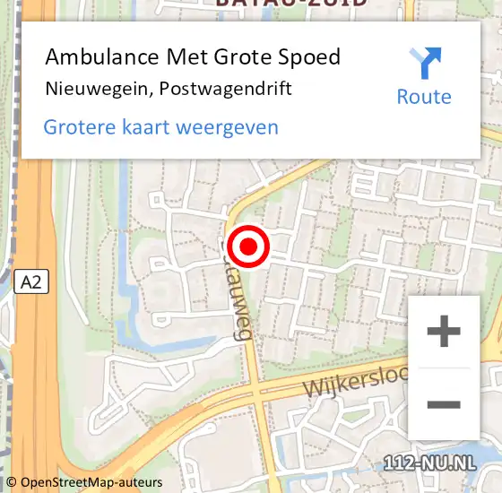 Locatie op kaart van de 112 melding: Ambulance Met Grote Spoed Naar Nieuwegein, Postwagendrift op 18 april 2014 12:38