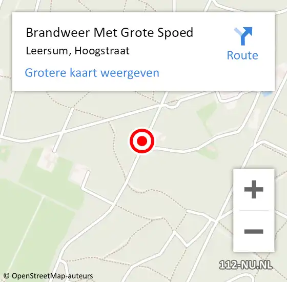 Locatie op kaart van de 112 melding: Brandweer Met Grote Spoed Naar Leersum, Hoogstraat op 1 november 2019 13:36