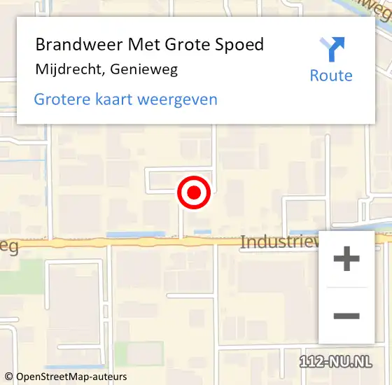 Locatie op kaart van de 112 melding: Brandweer Met Grote Spoed Naar Mijdrecht, Genieweg op 1 november 2019 15:00