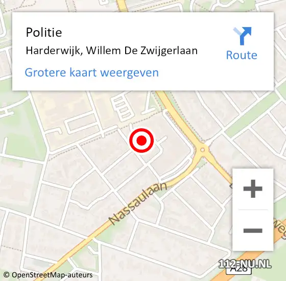 Locatie op kaart van de 112 melding: Politie Harderwijk, Willem De Zwijgerlaan op 1 november 2019 17:51