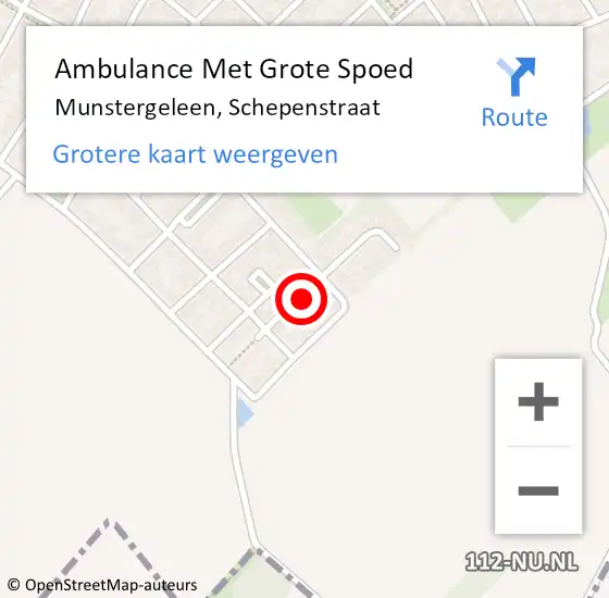 Locatie op kaart van de 112 melding: Ambulance Met Grote Spoed Naar Munstergeleen, Schepenstraat op 18 april 2014 13:09