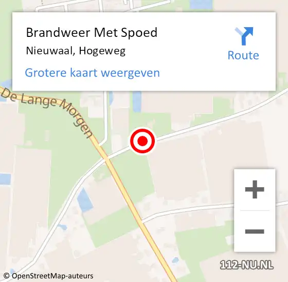 Locatie op kaart van de 112 melding: Brandweer Met Spoed Naar Nieuwaal, Hogeweg op 1 november 2019 20:03