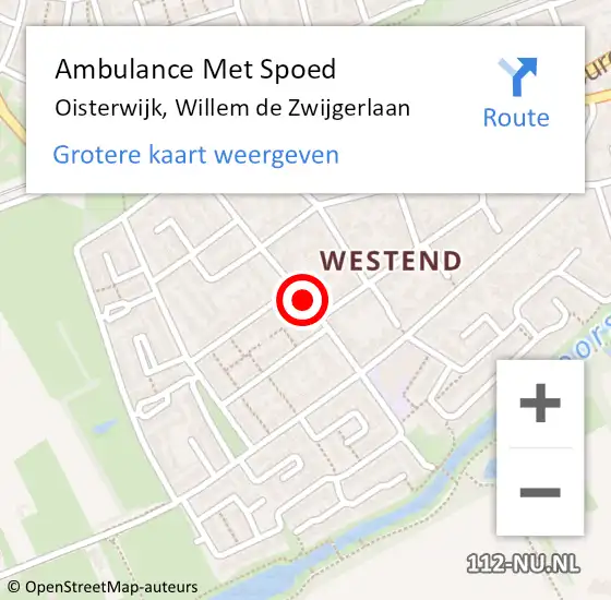 Locatie op kaart van de 112 melding: Ambulance Met Spoed Naar Oisterwijk, Willem de Zwijgerlaan op 1 november 2019 20:43