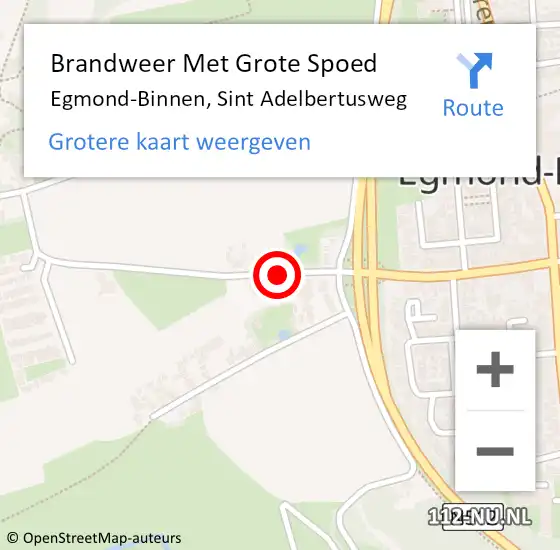 Locatie op kaart van de 112 melding: Brandweer Met Grote Spoed Naar Egmond-Binnen, Sint Adelbertusweg op 1 november 2019 21:11