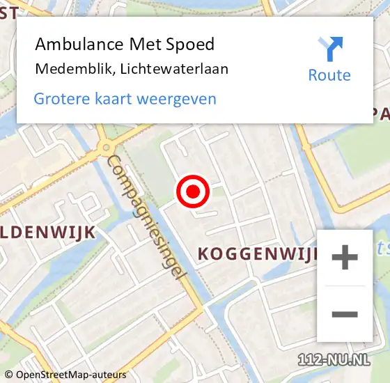 Locatie op kaart van de 112 melding: Ambulance Met Spoed Naar Medemblik, Lichtewaterlaan op 2 november 2019 02:47