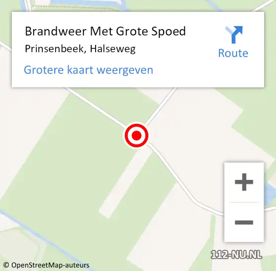 Locatie op kaart van de 112 melding: Brandweer Met Grote Spoed Naar Prinsenbeek, Halseweg op 2 november 2019 09:14