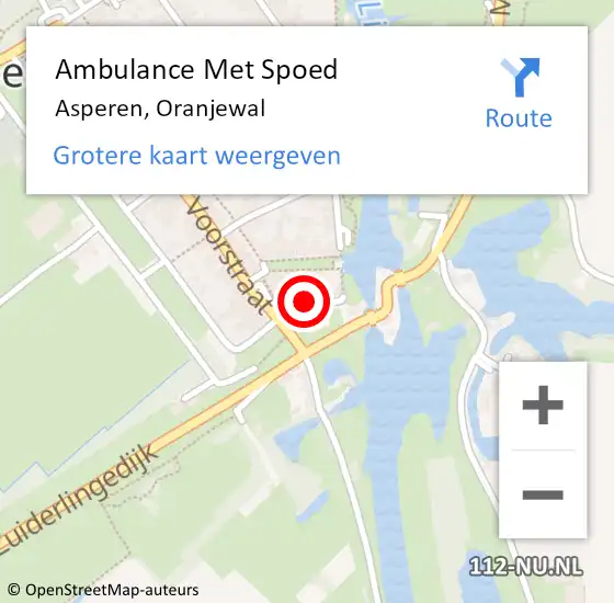 Locatie op kaart van de 112 melding: Ambulance Met Spoed Naar Asperen, Oranjewal op 2 november 2019 11:00