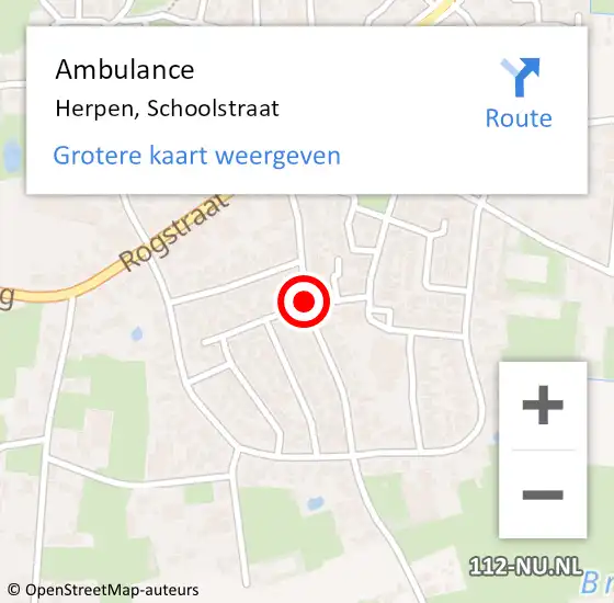 Locatie op kaart van de 112 melding: Ambulance Herpen, Schoolstraat op 2 november 2019 11:45